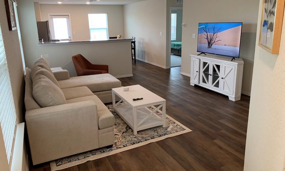 TDY Box rental home furnished living room in San Antonio