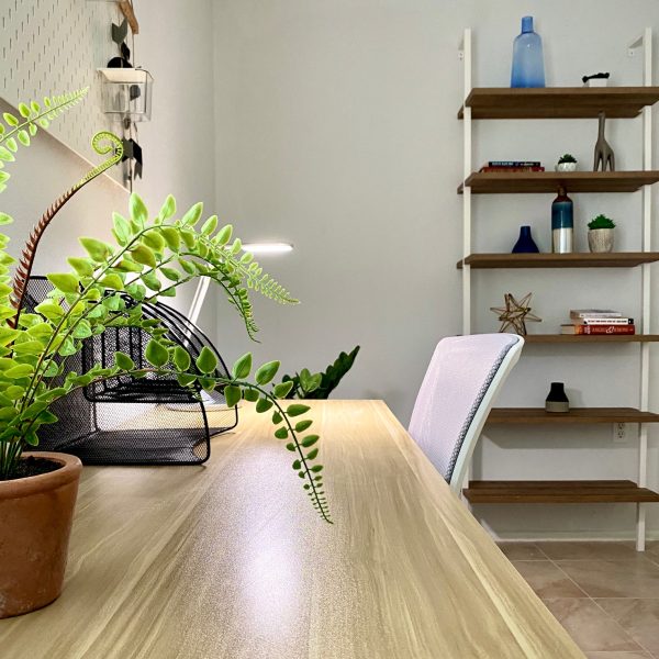 Your home office desk with plants